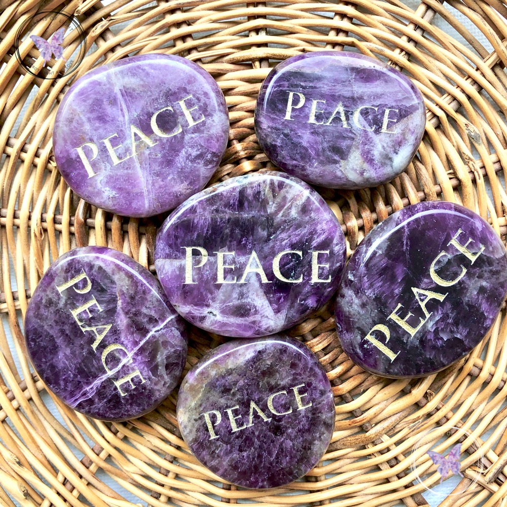 Amethyst Peace Palm Stone