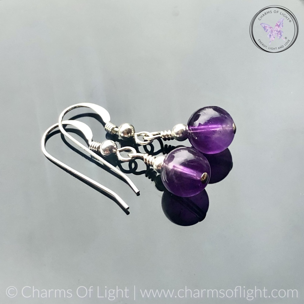 Classical Amethyst Silver Earrings