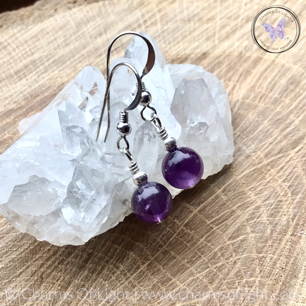 Classical Amethyst Silver Earrings