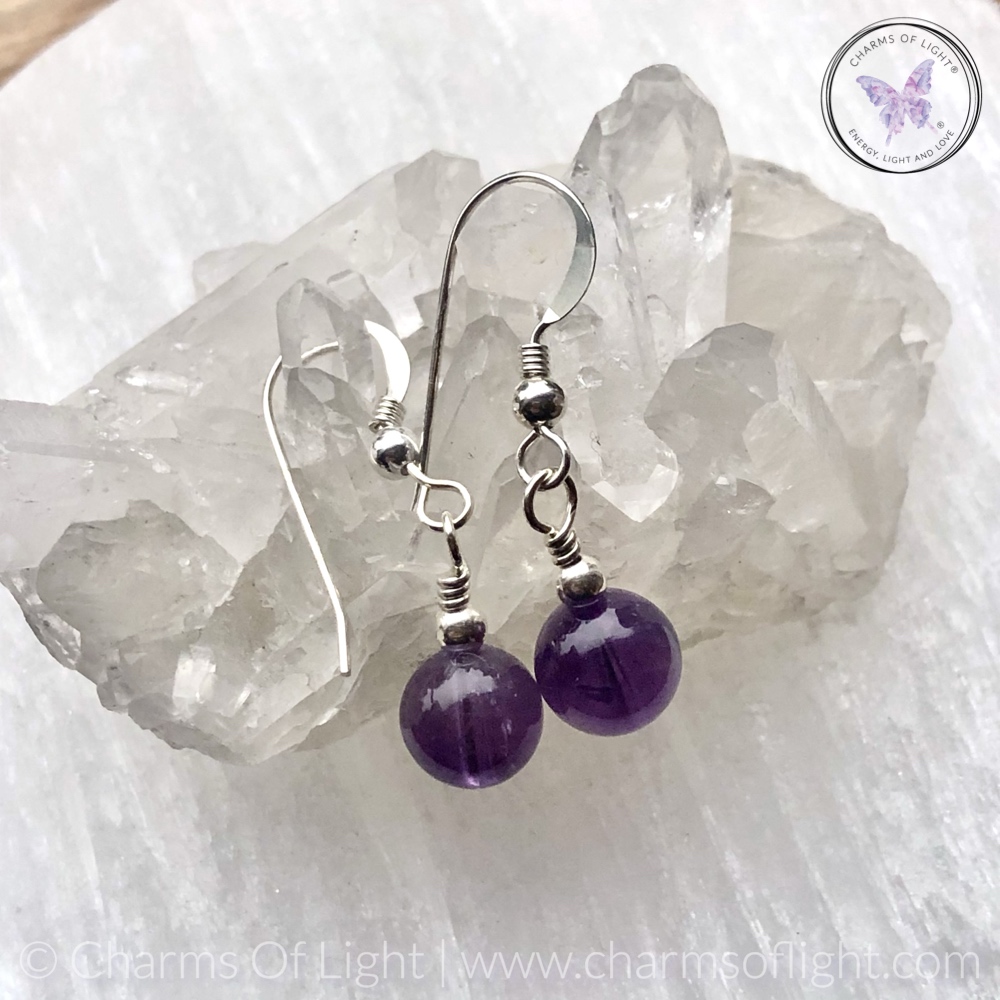 Classical Amethyst Silver Earrings