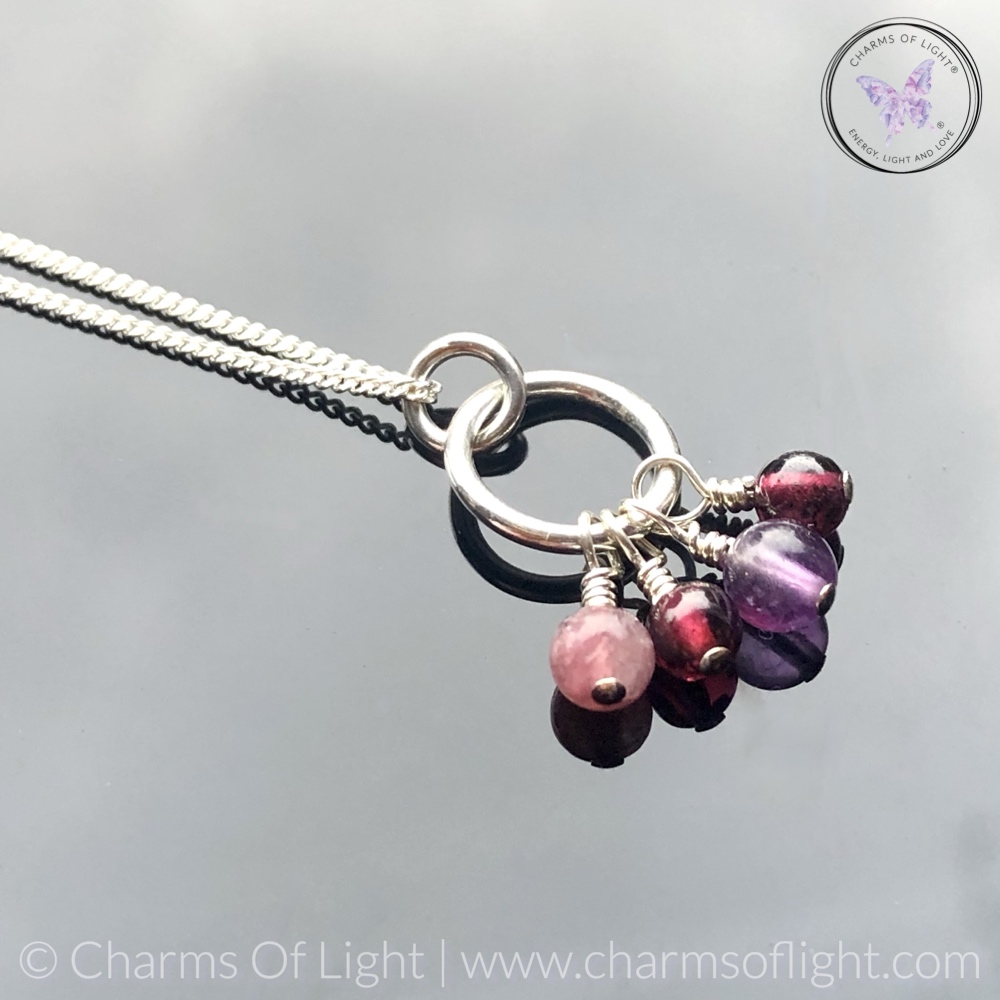 Family Birthstone Charm Necklace