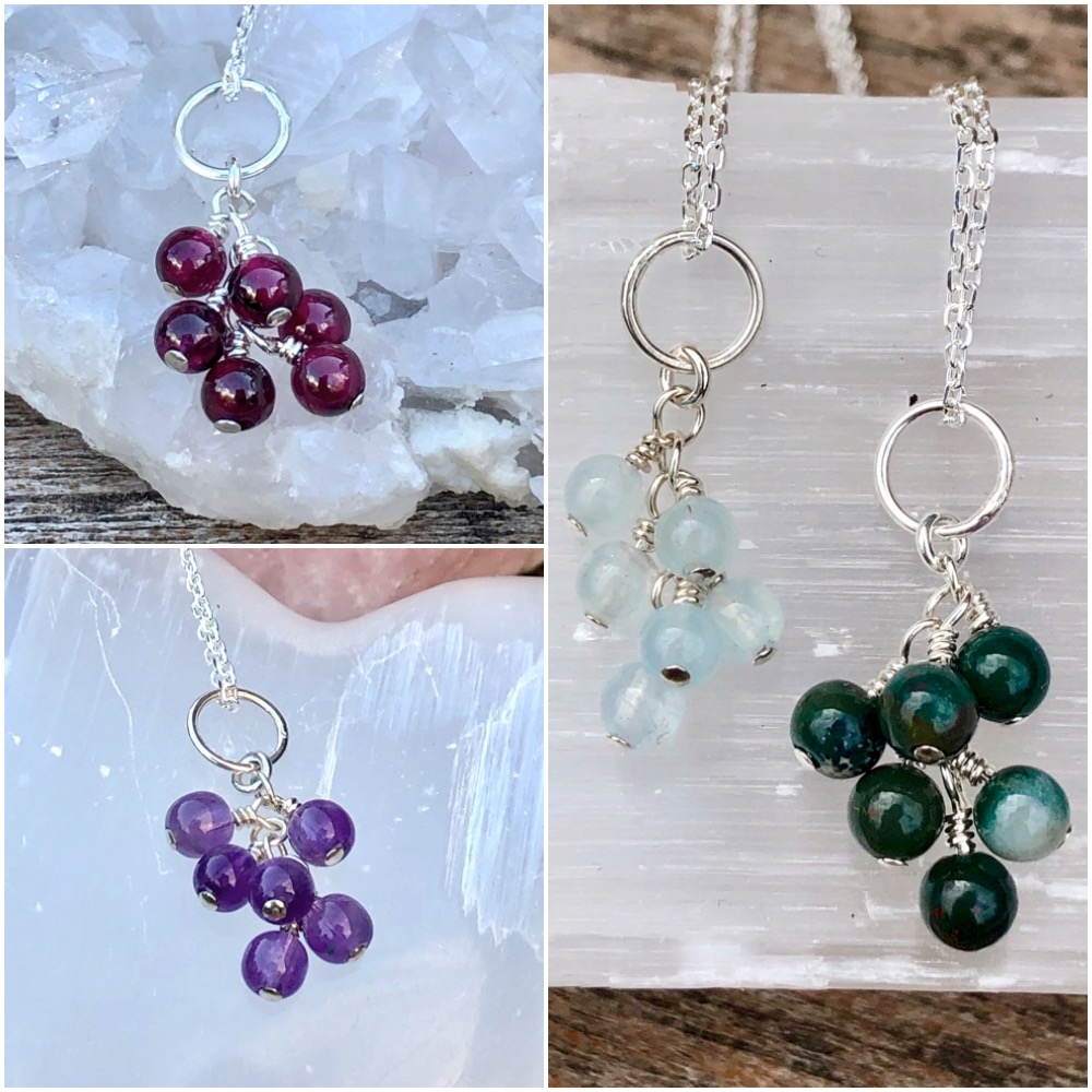 Birthstone Cluster Necklace