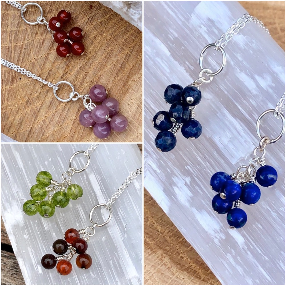 Birthstone Cluster Necklace