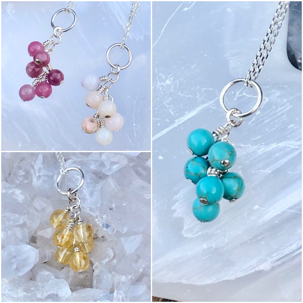 Birthstone Cluster Necklace