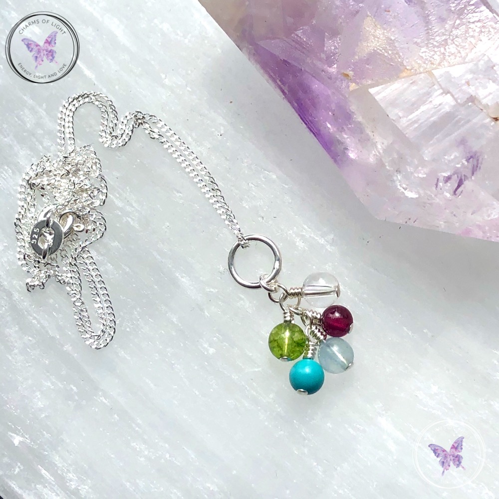 Family Birthstone Cluster Necklace