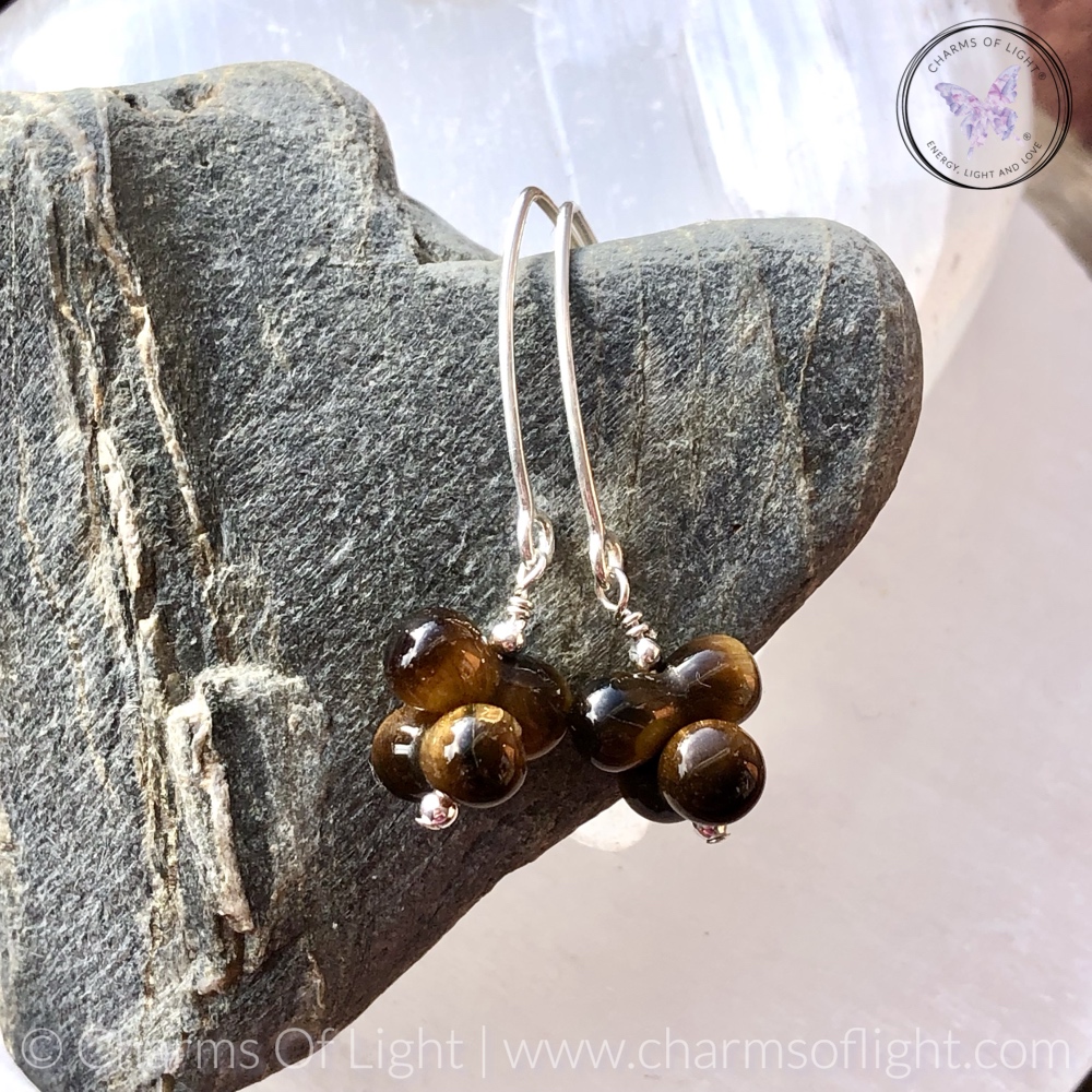 Golden Tiger Eye Bubble Drop Earrings