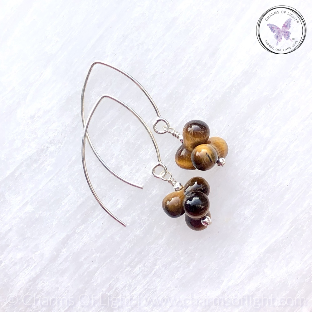 Golden Tiger Eye Bubble Drop Earrings