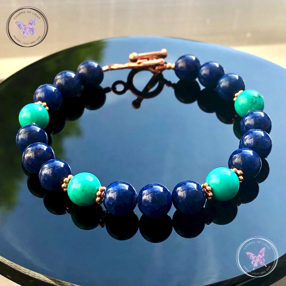 Lapis Lazuli & Turquoise Copper Bracelet
