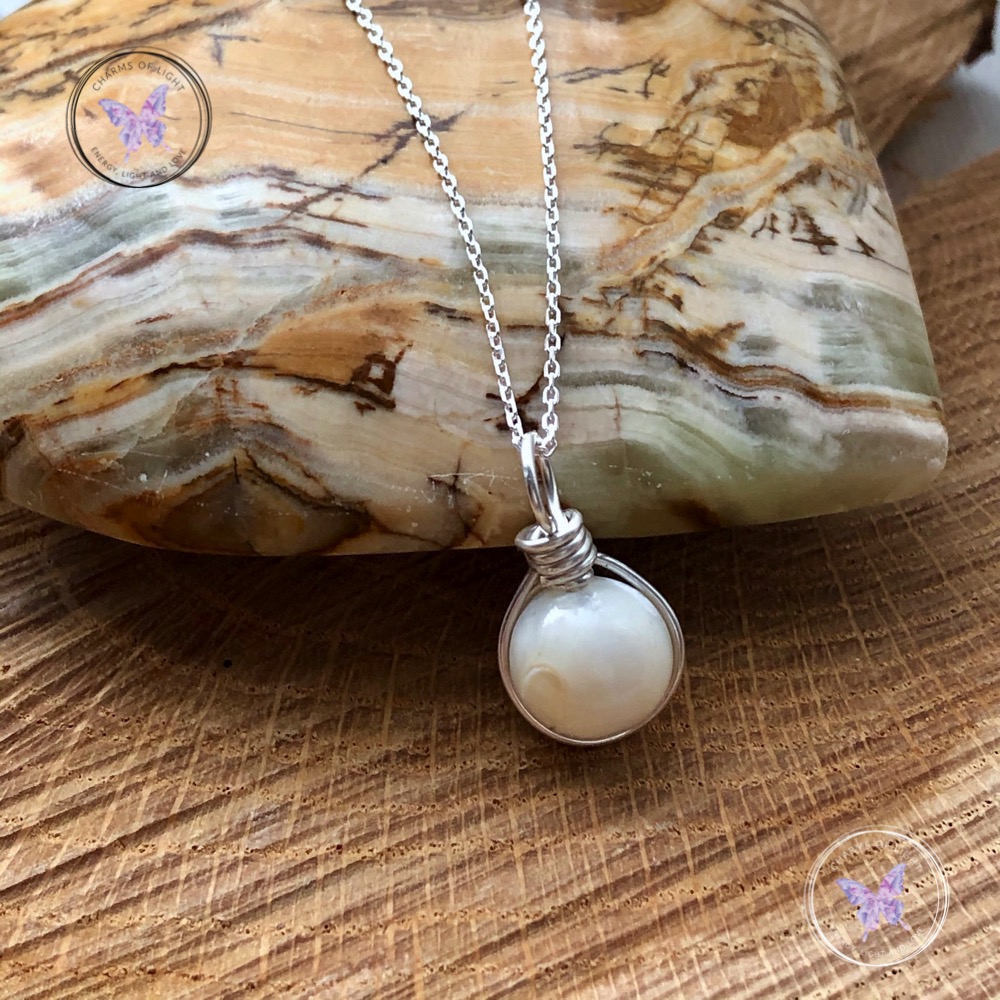 Mother Of Pearl Wire Wrapped Pendant