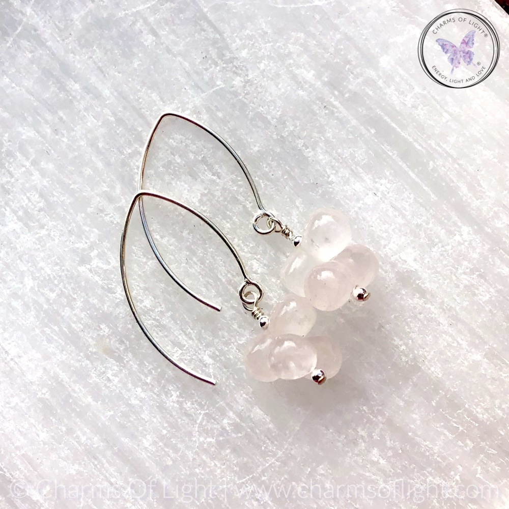 Rose Quartz Bubble Drop Earrings