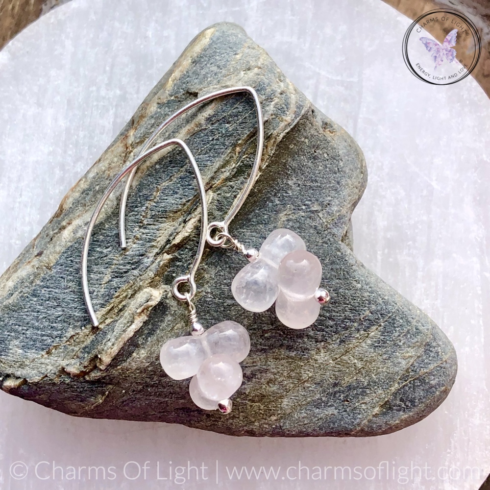 Rose Quartz Bubble Drop Earrings