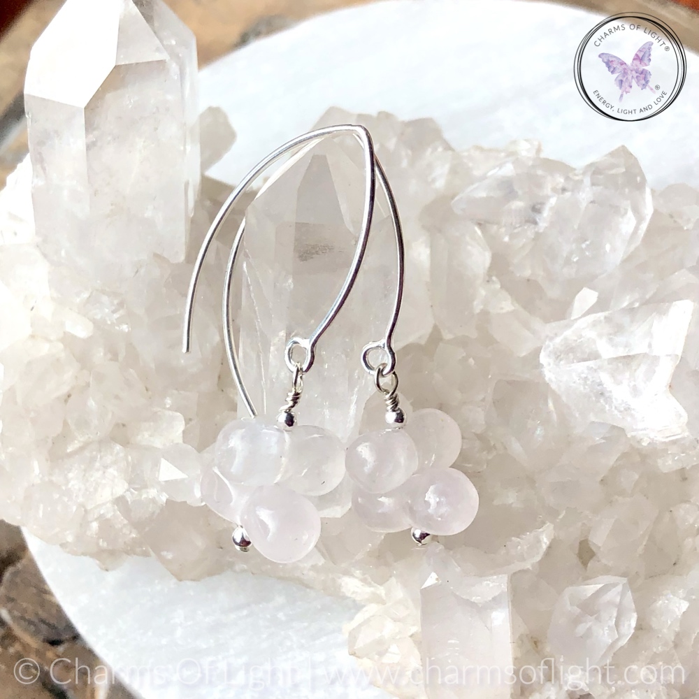 Rose Quartz Bubble Drop Earrings