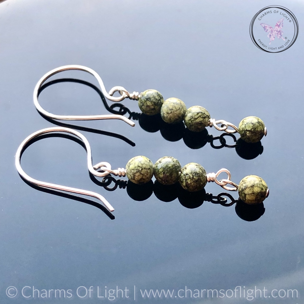 Russian Serpentine Drop Bead Earrings