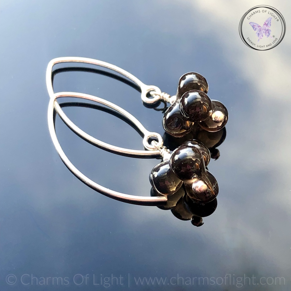 Smokey Quartz Bubble Drop Earrings