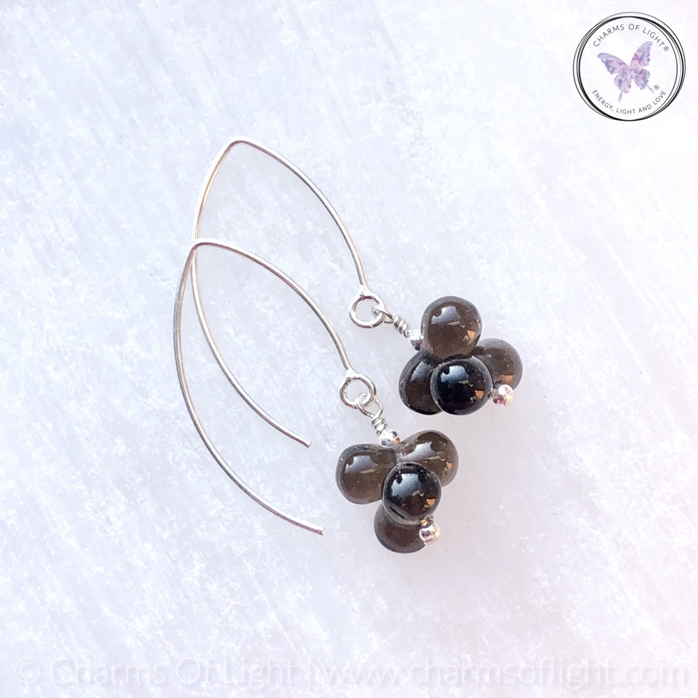 Smokey Quartz Bubble Drop Earrings